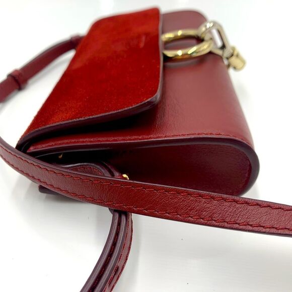 Auth Chloe Mini Faye Crossbody Ex++ Burgundy Suede Leather - Picture 12 of 13